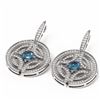 Image 3 : 3.36 ctw Intense Blue Diamond Earrings 18K White Gold - REF-368F8M