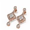 Image 3 : 3.82 ctw Oval Diamond Earrings 18K Rose Gold - REF-825A4N