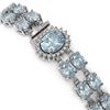Image 2 : 20.47 ctw Aquamarine & Diamond Bracelet 14K White Gold - REF-336W4H