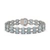 Image 3 : 20.47 ctw Aquamarine & Diamond Bracelet 14K White Gold - REF-336W4H