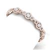 Image 1 : 9 ctw Certified SI/I Diamond Halo Bracelet 18K Rose Gold - REF-885A2N