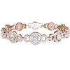 Image 3 : 9 ctw Certified SI/I Diamond Halo Bracelet 18K Rose Gold - REF-885A2N