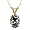 Image 1 : 1 ctw Certified VS/SI Quality Oval Diamond Necklace 10k Yellow Gold - REF-239Y3X