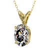 Image 2 : 1 ctw Certified VS/SI Quality Oval Diamond Necklace 10k Yellow Gold - REF-239Y3X