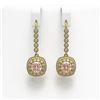Image 1 : 4.3 ctw Certified Morganite & Diamond Victorian Earrings 14K Yellow Gold - REF-172A8N