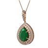 Image 1 : 15.87 ctw Emerald & Diamond Victorian Necklace 14K Rose Gold - REF-690Y9X