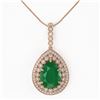 Image 2 : 15.87 ctw Emerald & Diamond Victorian Necklace 14K Rose Gold - REF-690Y9X