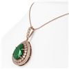Image 3 : 15.87 ctw Emerald & Diamond Victorian Necklace 14K Rose Gold - REF-690Y9X
