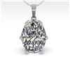 Image 2 : 1 ctw VS/SI Oval Diamond Solitaire Necklace 18k White Gold - REF-279F2M