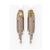 Image 1 : 7.64 ctw Canary Citrine & Diamond Earrings 18K Rose Gold - REF-318Y4X