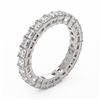 Image 2 : 3.5 ctw Princess Cut Diamond Eternity Ring 18K White Gold - REF-357W3H