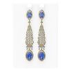 Image 1 : 10.74 ctw Tanzanite & Diamond Earrings 18K Yellow Gold - REF-527H3R