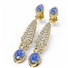 Image 3 : 10.74 ctw Tanzanite & Diamond Earrings 18K Yellow Gold - REF-527H3R