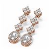 Image 3 : 3.84 ctw Oval Diamond Earrings 18K Rose Gold - REF-527N8F