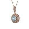 Image 1 : 6.81 ctw Aquamarine & Diamond Victorian Necklace 14K Rose Gold - REF-228F2M