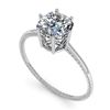 Image 2 : 1.0 ctw VS/SI Cushion Diamond Engagment Ring 18k White Gold - REF-287K4Y