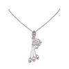 Image 1 : 8.39 ctw Morganite & Diamond Necklace 18K White Gold - REF-440R5K