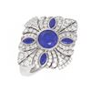 Image 3 : 2.32 ctw Sapphire & Diamond Ring 18K White Gold - REF-175N8F