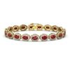 Image 1 : 15.2 ctw Ruby & Diamond Micro Pave Halo Bracelet 10k Yellow Gold - REF-300A2N