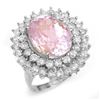 Image 1 : 12.08 ctw Kunzite & Diamond Ring 18k White Gold - REF-290F9M