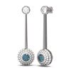 Image 2 : 3.67 ctw Intense Blue Diamond Earrings 18K White Gold - REF-336W2H