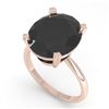 Image 2 : 9.0 ctw Oval Black Diamond Engagment Designer Ring 14k Rose Gold - REF-240M2G