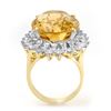 Image 2 : 20.0 ctw Citrine & Diamond Ring 14k Yellow Gold - REF-202Y2X