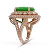 Image 3 : 9.27 ctw Jade & Diamond Victorian Ring 14K Rose Gold - REF-245G5W