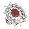 Image 3 : 6.12 ctw Ruby & Diamond Ring 18K White Gold - REF-283Y3X