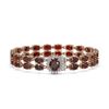 Image 1 : 28.52 ctw Garnet & Diamond Bracelet 14K Rose Gold - REF-218K2Y