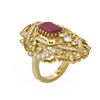 Image 1 : 7.38 ctw Ruby & Diamond Ring 18K Yellow Gold - REF-300N2F