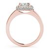 Image 2 : 1.05 ctw Certified VS/SI Princess Diamond Halo Ring 18k Rose Gold - REF-150A2N