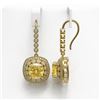 Image 2 : 14.4 ctw Canary Citrine & Diamond Victorian Earrings 14K Yellow Gold - REF-239N5F