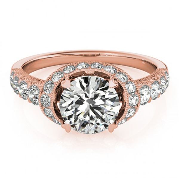 1.75 ctw Certified VS/SI Diamond Halo Ring 18k Rose Gold - REF-315A2N