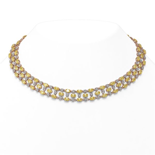 30.83 ctw Fancy Citrine & Diamond Necklace 10K Rose Gold - REF-427X3A