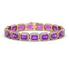 Image 1 : 22.81 ctw Amethyst & Diamond Micro Pave Halo Bracelet 10k Rose Gold - REF-345M5G