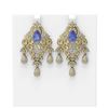 Image 1 : 14.15 ctw Tanzanite & Diamond Earrings 18K Yellow Gold - REF-889R3K