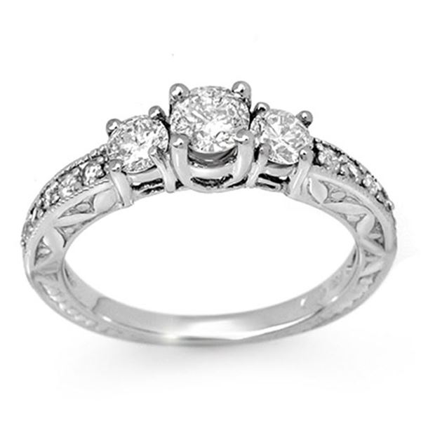 0.95 ctw Certified VS/SI Diamond Ring 10k White Gold - REF-104X5A