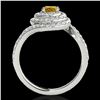 Image 2 : 2.11 ctw Certified SI/I Fancy Intense Yellow Diamond Ring 10k White Gold - REF-259K3Y