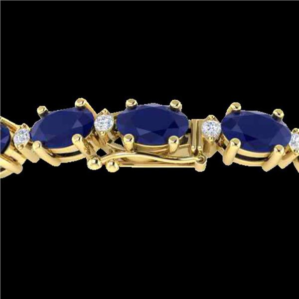 23.5 ctw Sapphire & VS/SI Diamond Eternity Bracelet 10k Yellow Gold - REF-143G6W