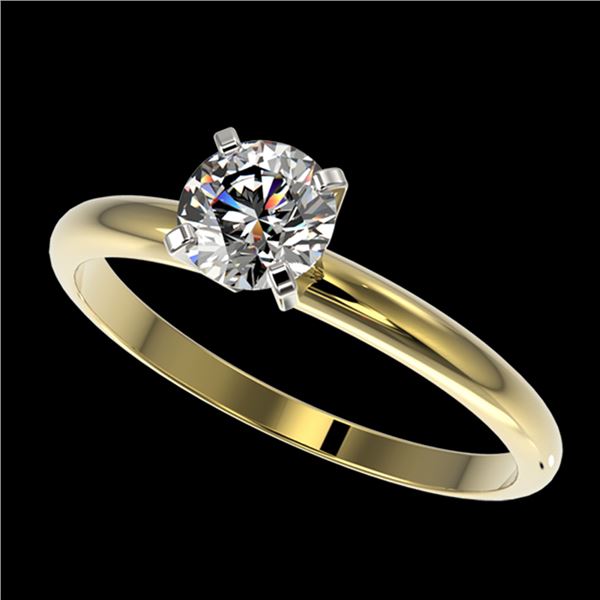 0.76 ctw Certified Quality Diamond Engagment Ring 10k Yellow Gold - REF-68M2G