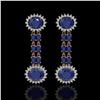Image 1 : 10.23 ctw Sapphire & Diamond Earrings 14K Rose Gold - REF-227X3A