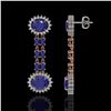 Image 2 : 10.23 ctw Sapphire & Diamond Earrings 14K Rose Gold - REF-227X3A