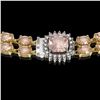 Image 3 : 37.49 ctw Morganite & Diamond Necklace 14K Yellow Gold - REF-527N3F