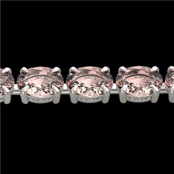 23 ctw Morganite Eternity Designer Bracelet 14k White Gold - REF-232X8A