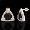 Image 2 : 3.50 ctw Micro Pave Black Diamond Stud Earrings 14k Rose Gold - REF-136R4K