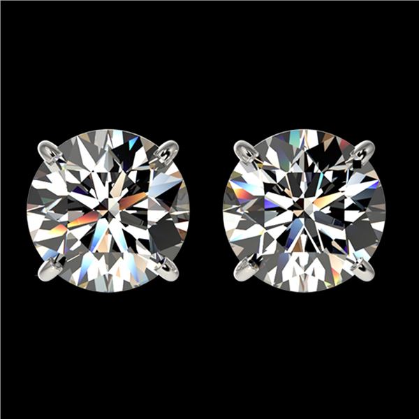 2.05 ctw Certified Quality Diamond Stud Earrings 10k White Gold - REF-256H3R