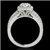 Image 2 : 2 ctw Certified Diamond Solitaire Halo Ring 10k White Gold - REF-204W5H