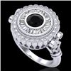 Image 1 : 2.03 ctw Fancy Black Diamond Engagment Art Deco Ring 18k White Gold - REF-203G6W