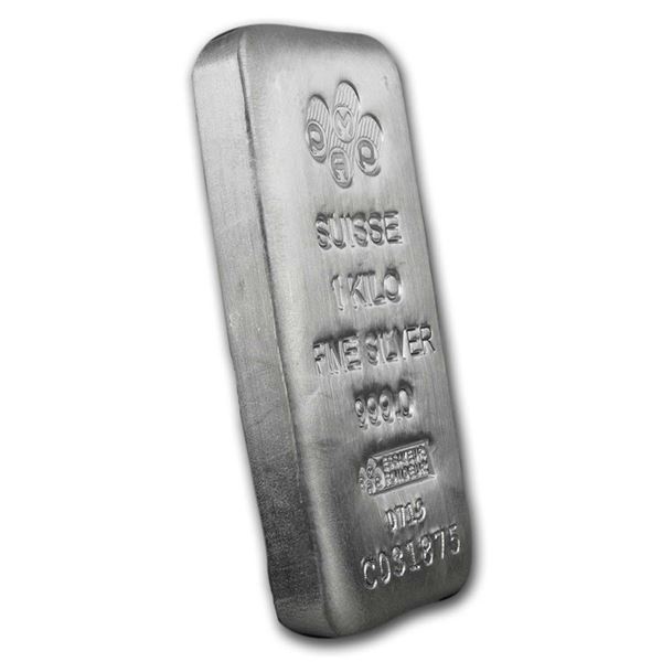 One piece 1 kilo 0.999 Fine Silver Bar PAMP Suisse - 196344